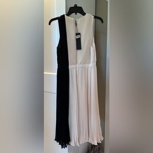 Halston Heritage parchment and black dress